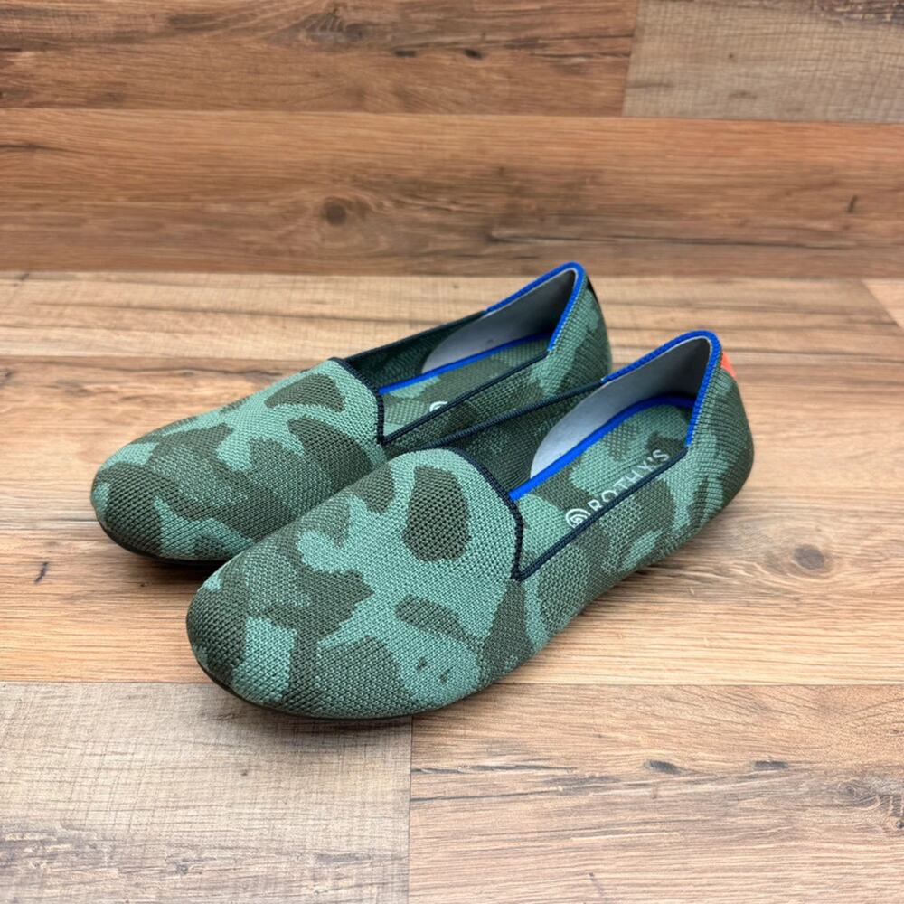 Rothy’s  Camo Slip-On Size  4K Girls Green Flats Shoes